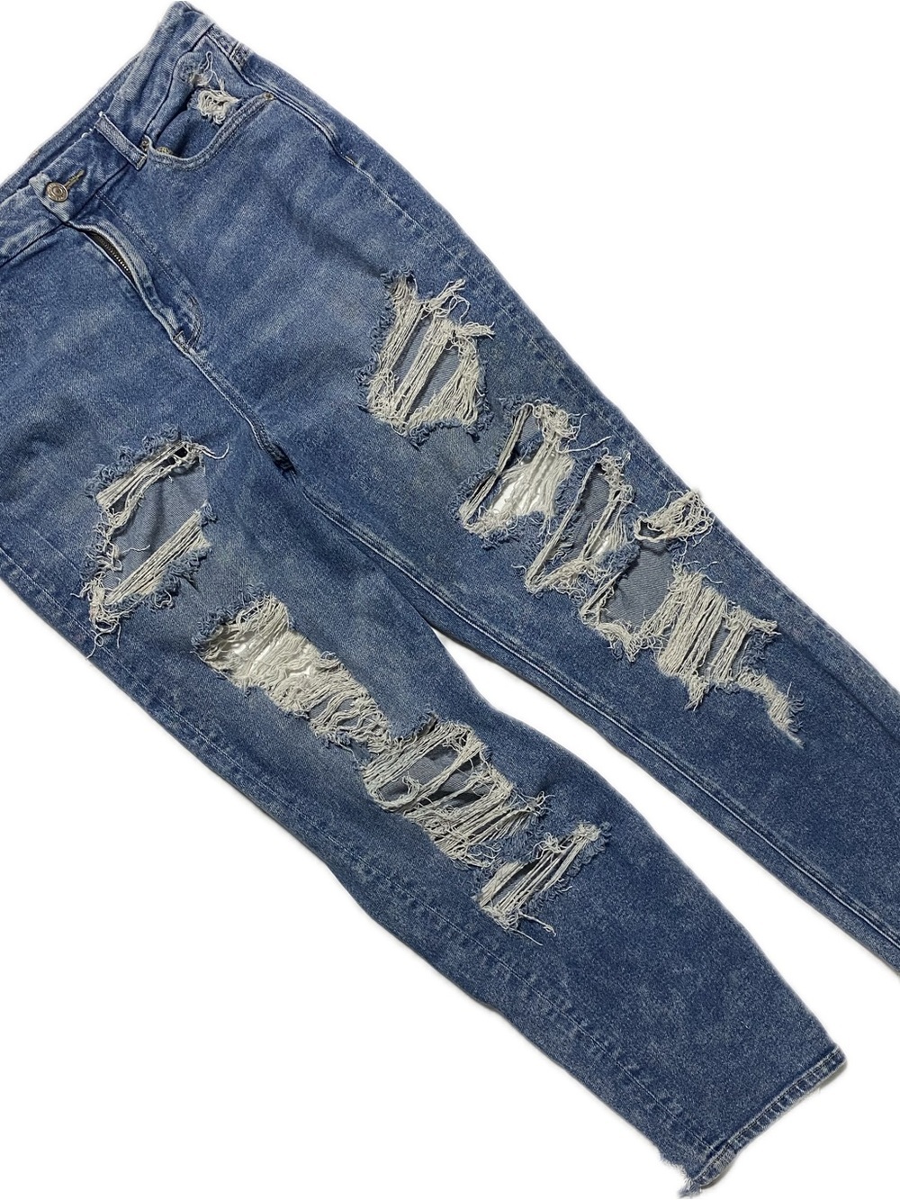 American Eagle Outfitters High-Rise Distressed Blue Jeans